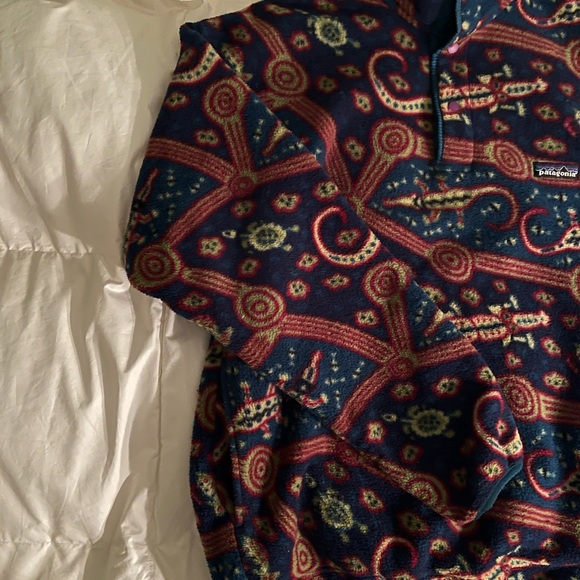 Patagonia Rare Vintage Crocodile Bluegrass Synchilla Snap Fleece Jacket Men’s M - Picture 9 of 10